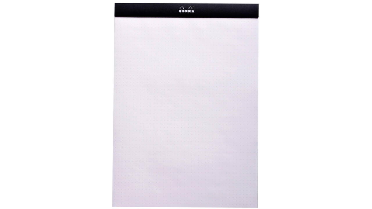 Schrijfblok Rhodia A4 dots 80 vel 90gr zwart