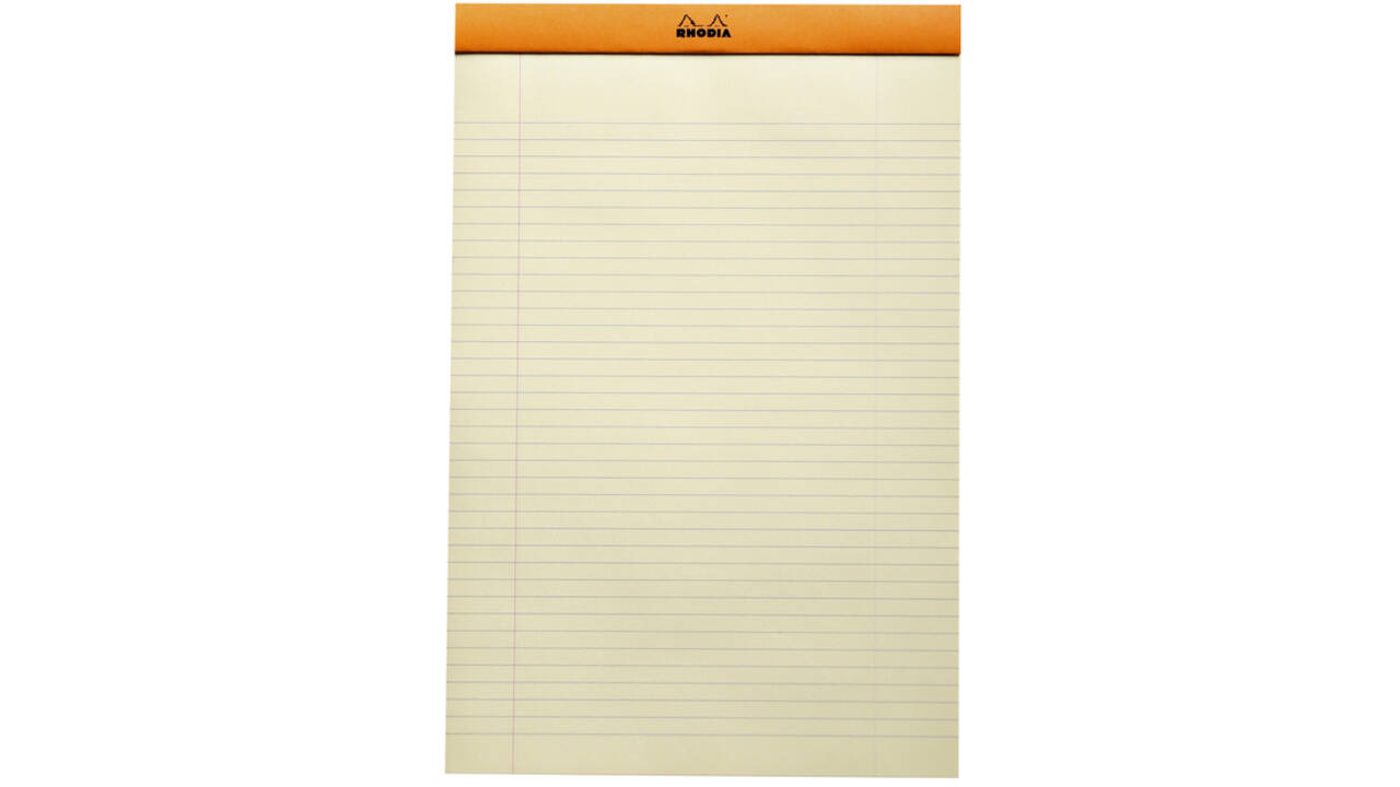 Schrijfblok Rhodia A4 lijn 80 vel 80gr geel