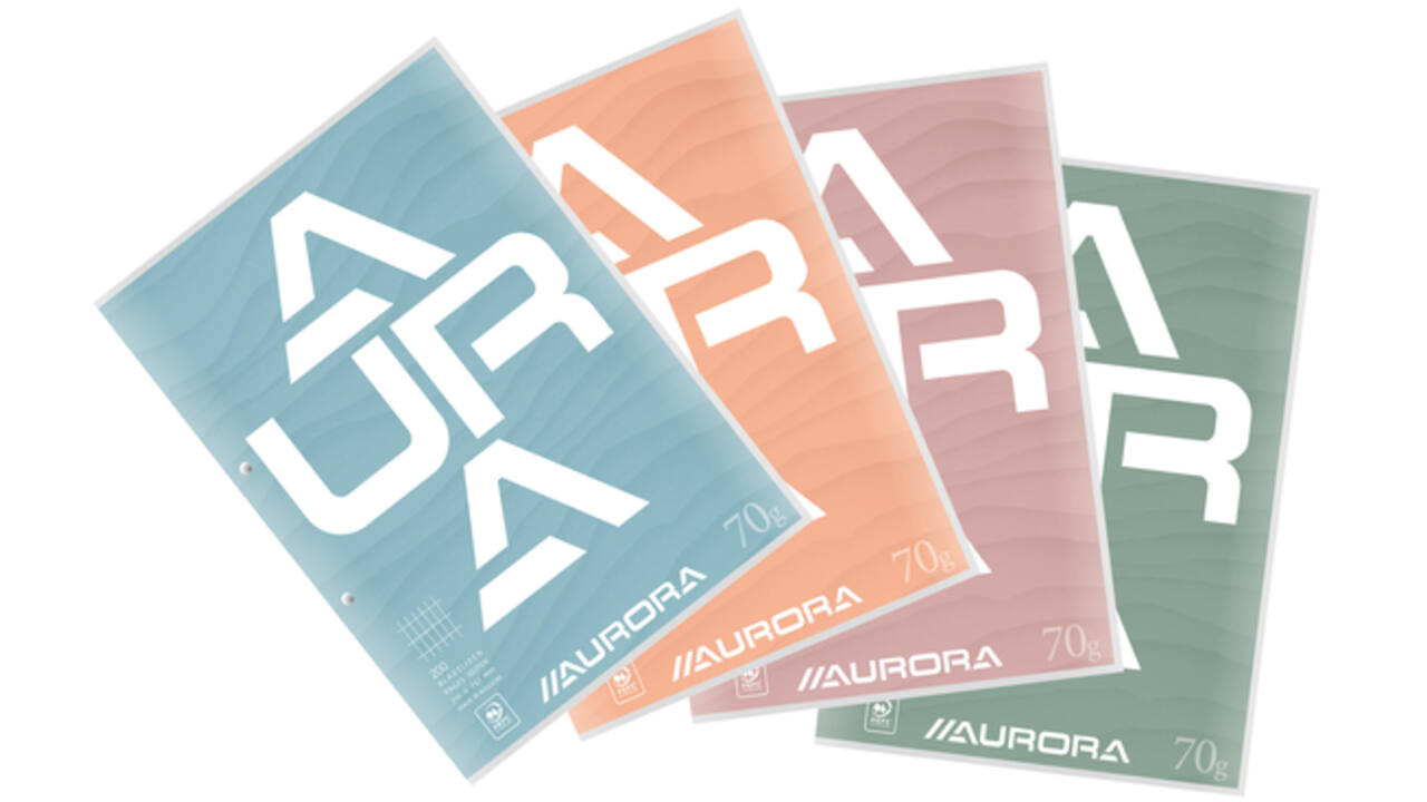 Cursusblok Aurora A4 ruit 4x8mm 2-gaats 200 pagina's 70gr