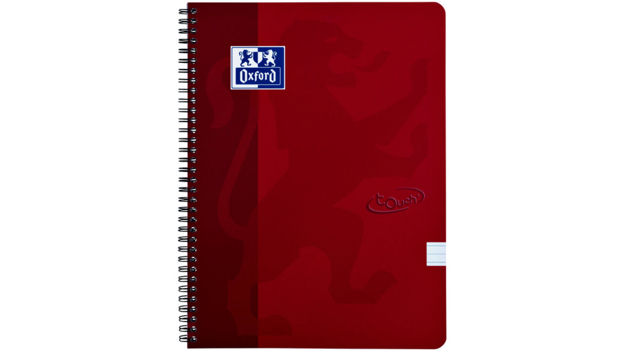 Spiraalblok Oxford Touch A4 lijn 140 pagina's 80gr rood
