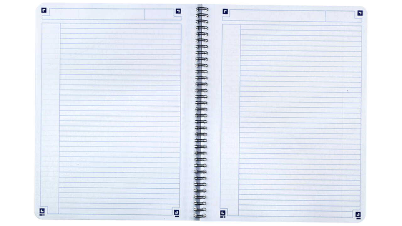 Spiraalblok Oxford Touch A5 lijn 140 pagina's 80gr blauw