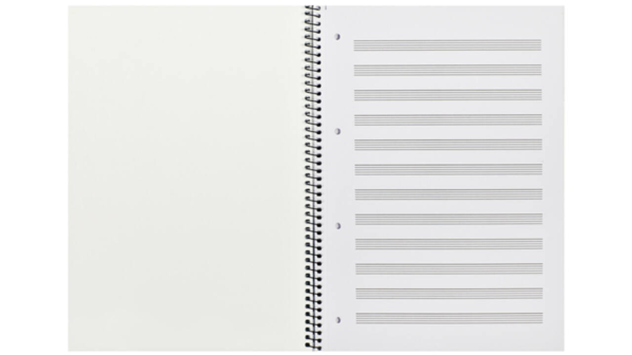 Collegeblok Oxford A4+ muziek 4-gaats 100 pagina's 80gr blauw