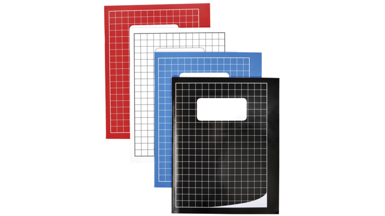 Schrift Qbasic 210x165mm ruit 10mm 80blz 70gr assorti