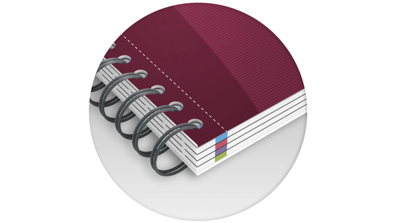 Collegeblok Oxford Office Essentials European book A4+ 4-gaats 120 vel assorti