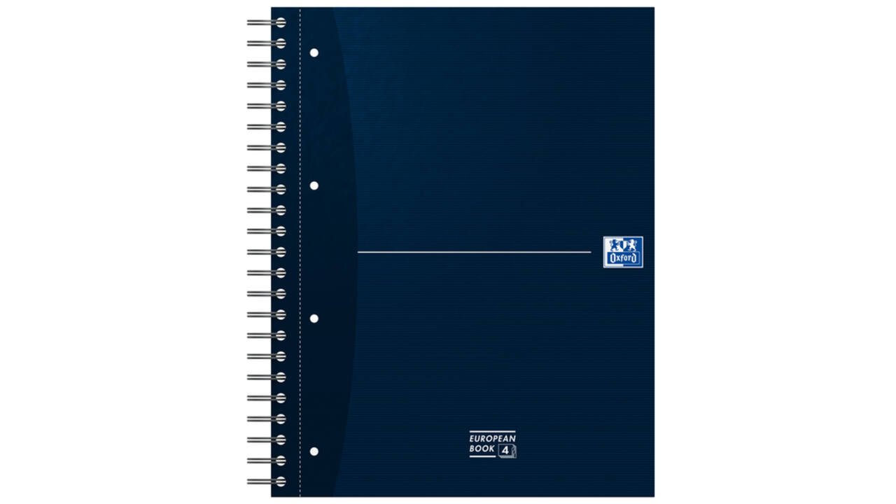Collegeblok Oxford Office Essentials European book A4+ 4-gaats 120 vel assorti