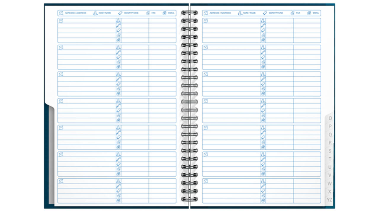 Adresboek Oxford Office Essentials A5 72vel dubbelspiraal assorti