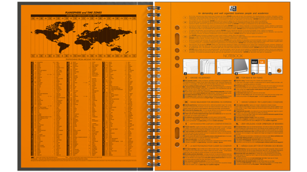 Spiraalblok Oxford International Notebook A5+ ruit 5mm