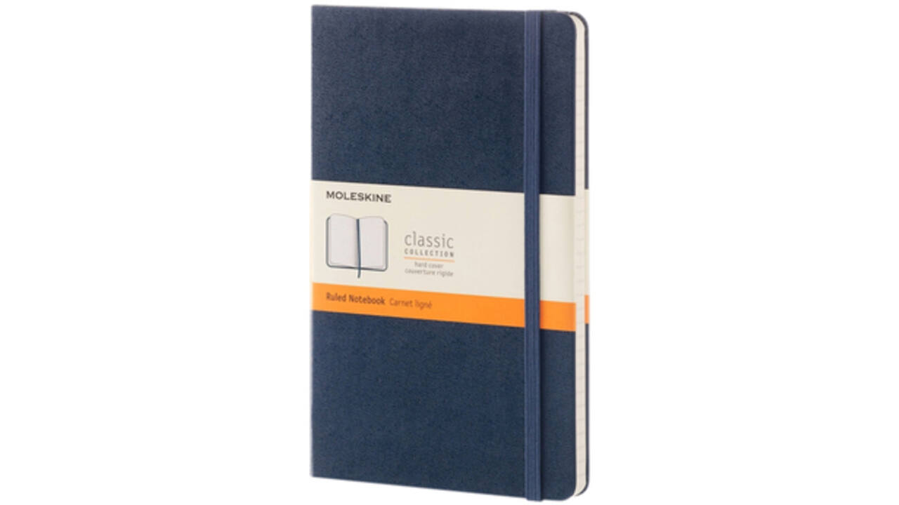 Notitieboek Moleskine large 130X210mm lijn hard cover sapphire blue
