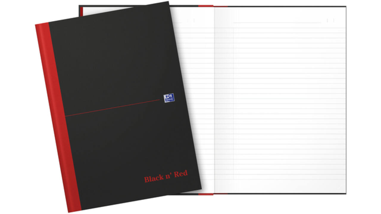 Notitieboek Oxford Black n' Red A4 96vel lijn