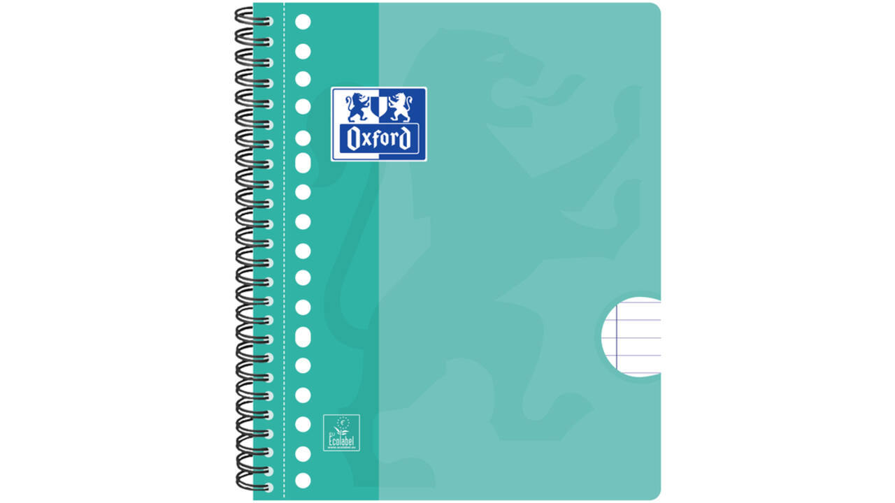 Collegeblok Oxford School A5+ lijn 17-gaats 160 pagina's 80gr assorti