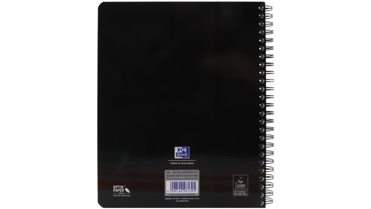 Collegeblok Oxford School A5+ lijn 17-gaats 160 pagina's 80gr assorti