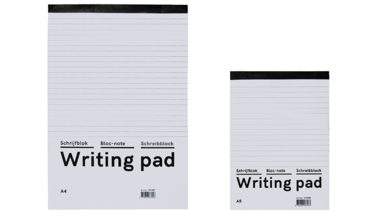 Schrijfblok Qbasic A5 lijn 160blz 60gr