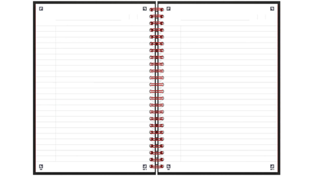 Spiraalblok Oxford Black n' Red A5 lijn 140 pagina's 80gr