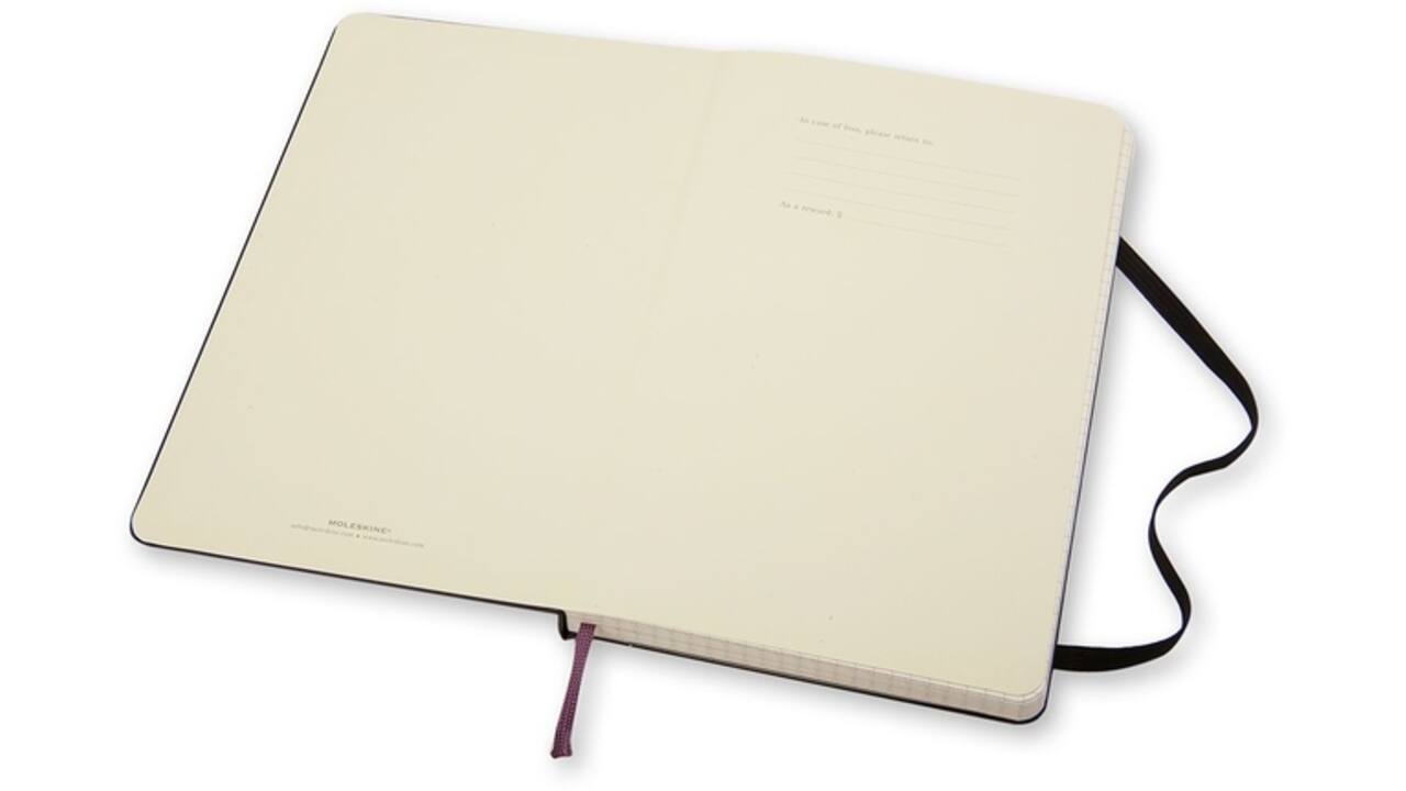 Notitieboek Moleskine large 130x210mm ruit 5x5 hard cover zwart