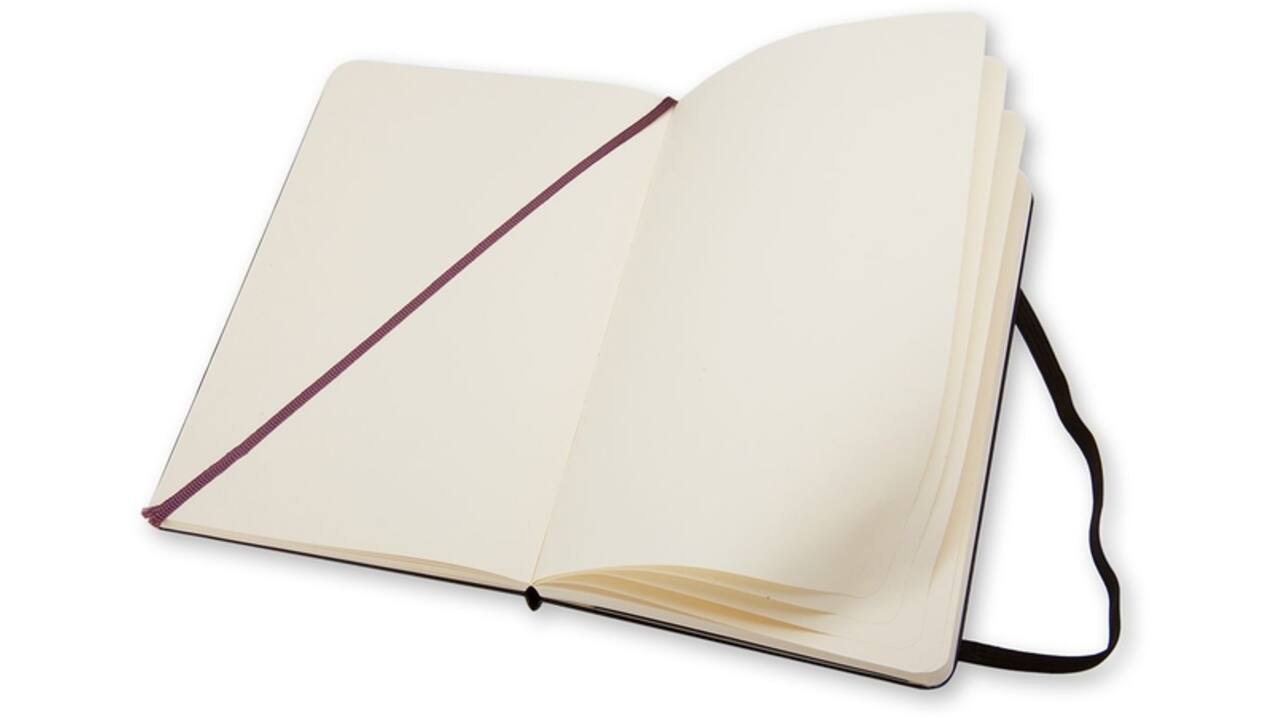 Notitieboek Moleskine large 130x210mm blanco hard cover zwart