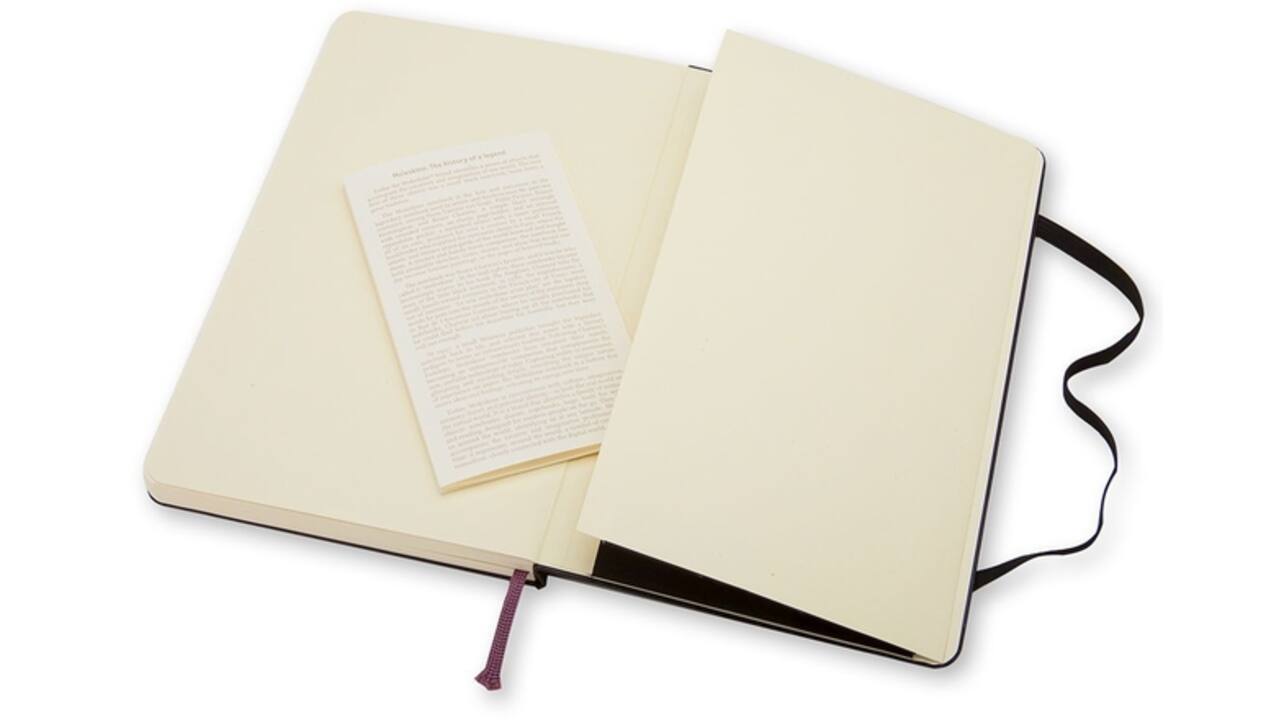 Notitieboek Moleskine large 130x210mm blanco hard cover zwart