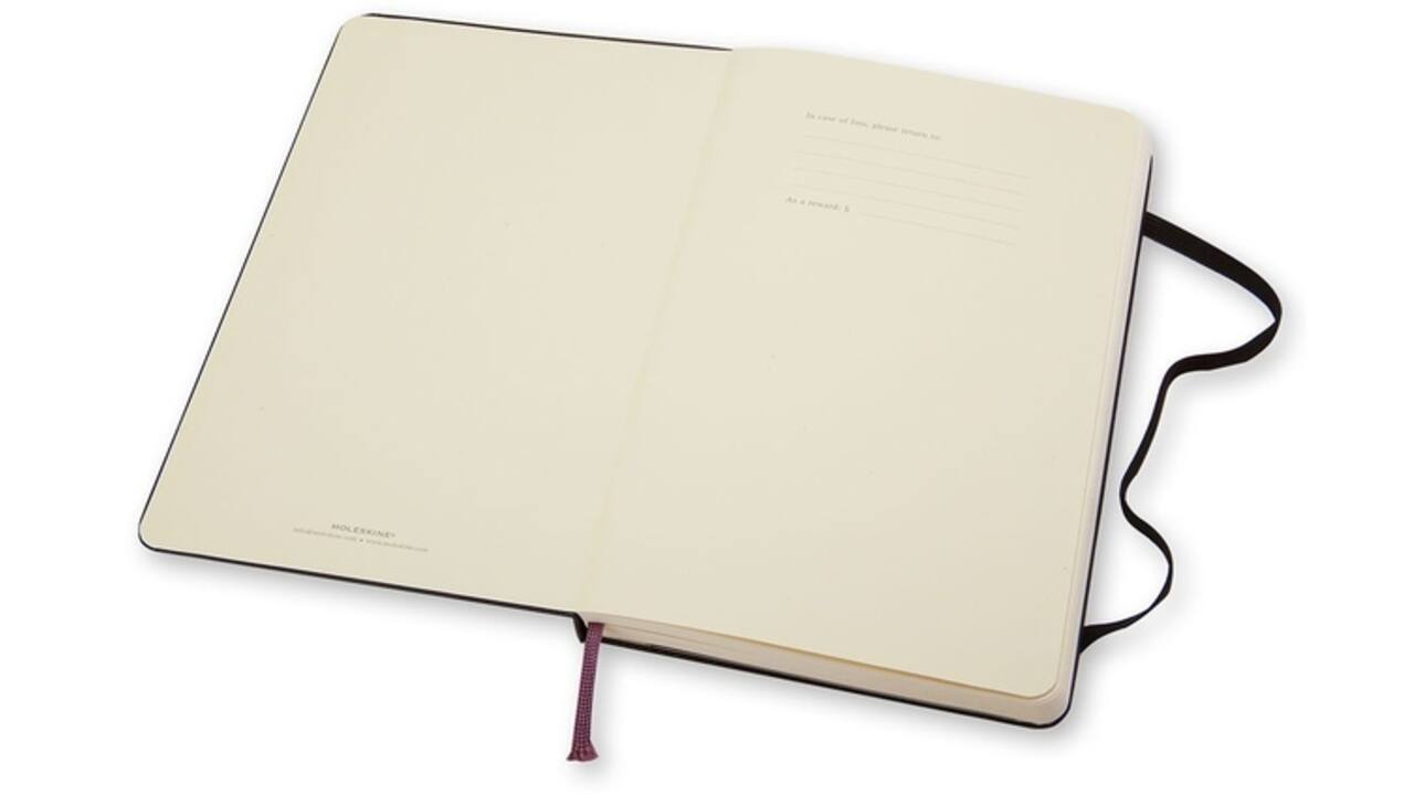 Notitieboek Moleskine large 130x210mm blanco hard cover zwart