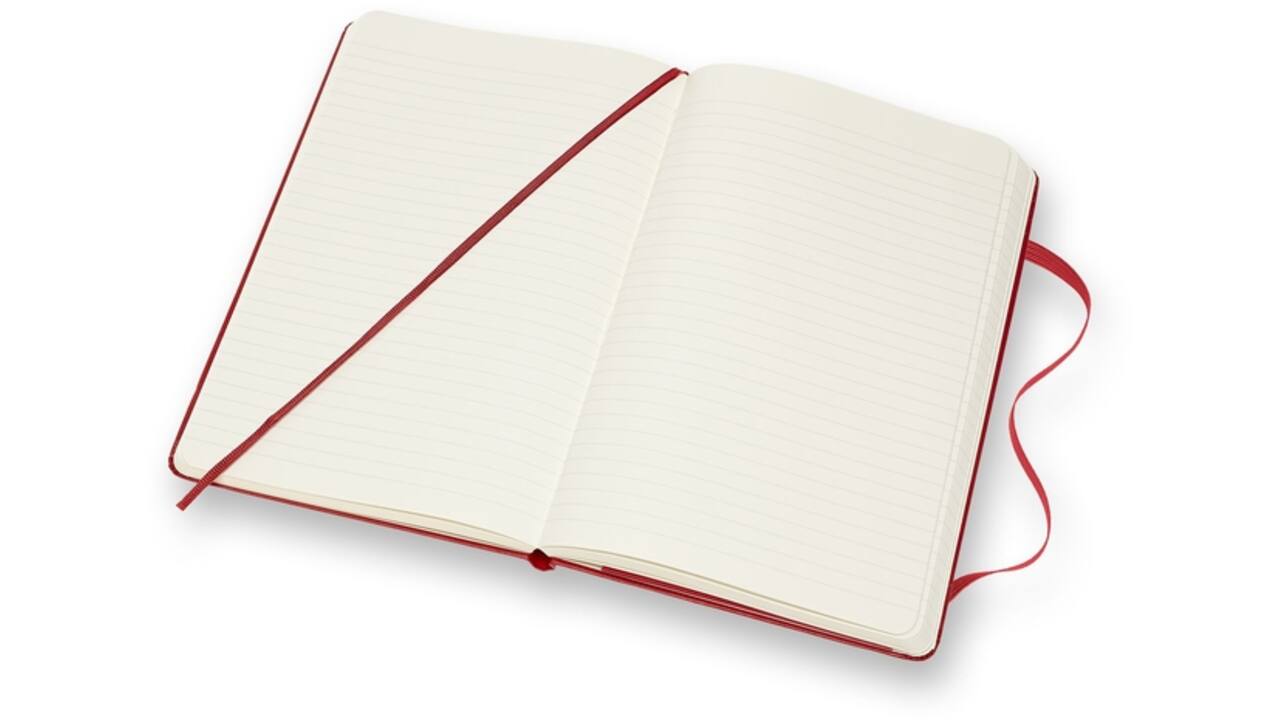 Notitieboek Moleskine large 130x210mm lijn hard cover rood