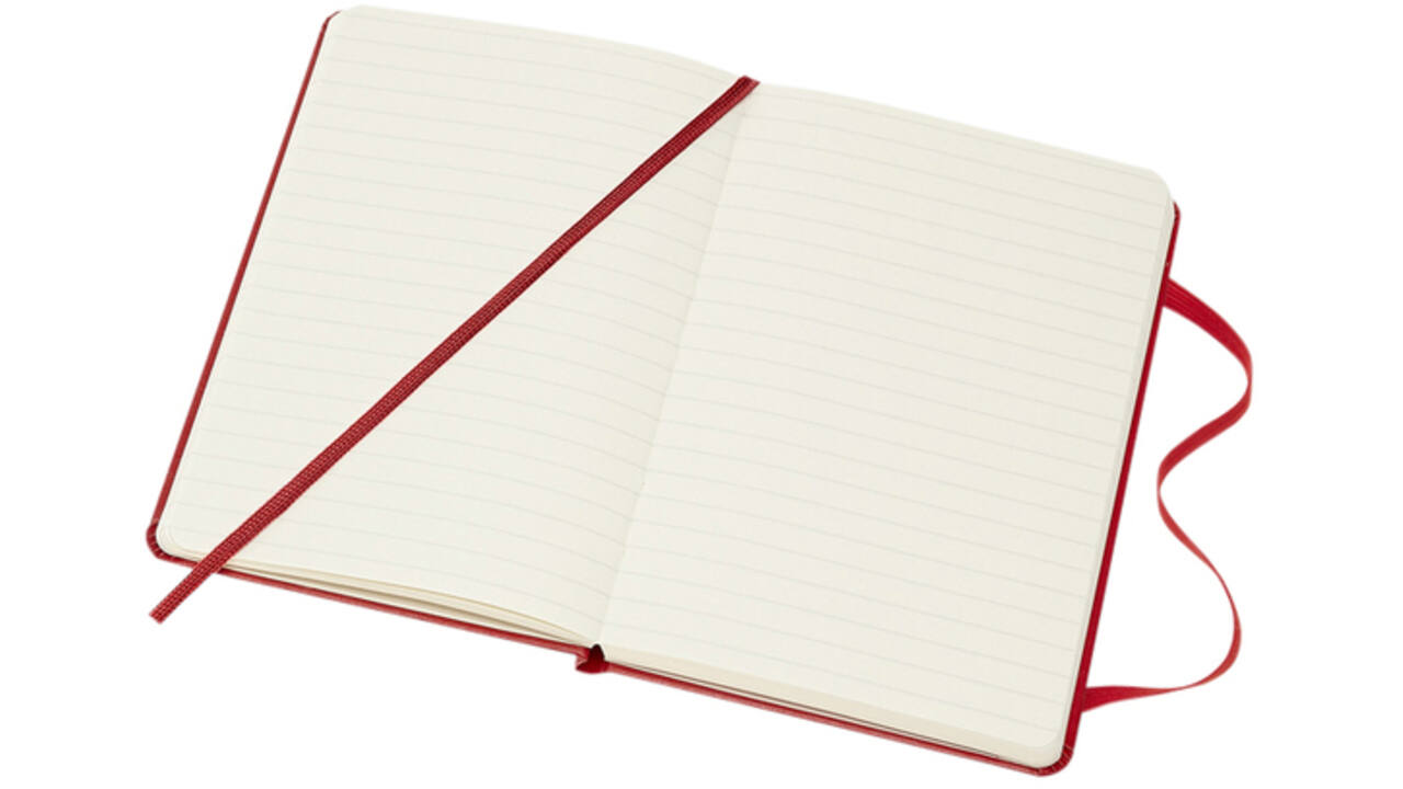 Notitieboek Moleskine pocket 90x140mm lijn hard cover rood