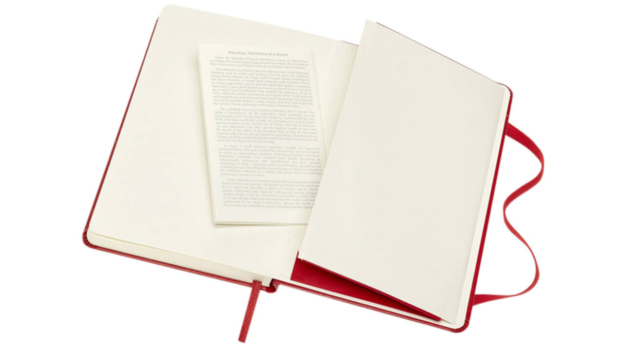 Notitieboek Moleskine pocket 90x140mm lijn hard cover rood