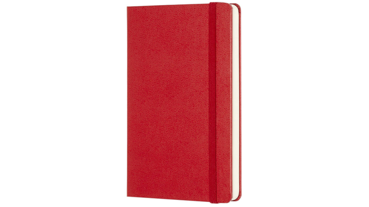 Notitieboek Moleskine pocket 90x140mm blanco hard cover rood