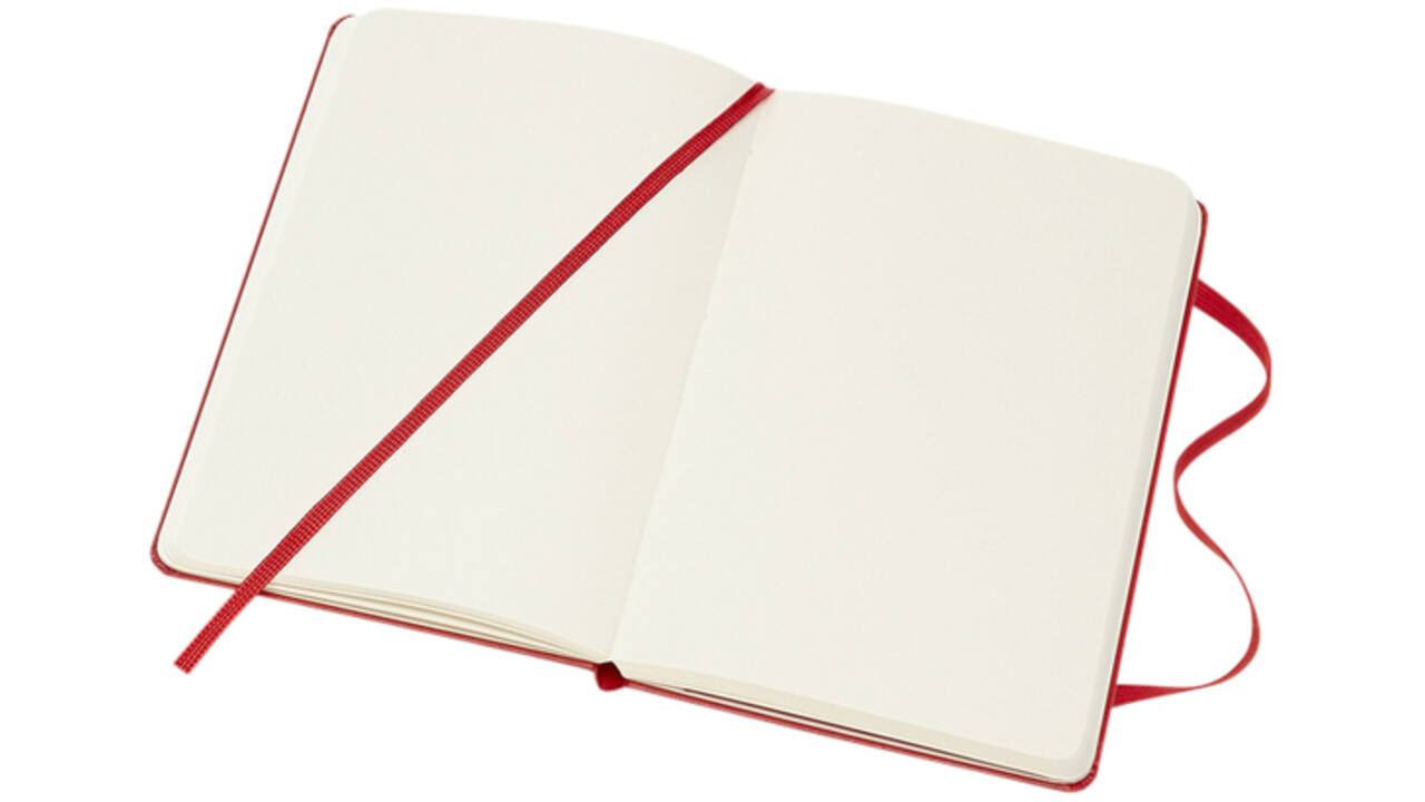 Notitieboek Moleskine pocket 90x140mm blanco hard cover rood
