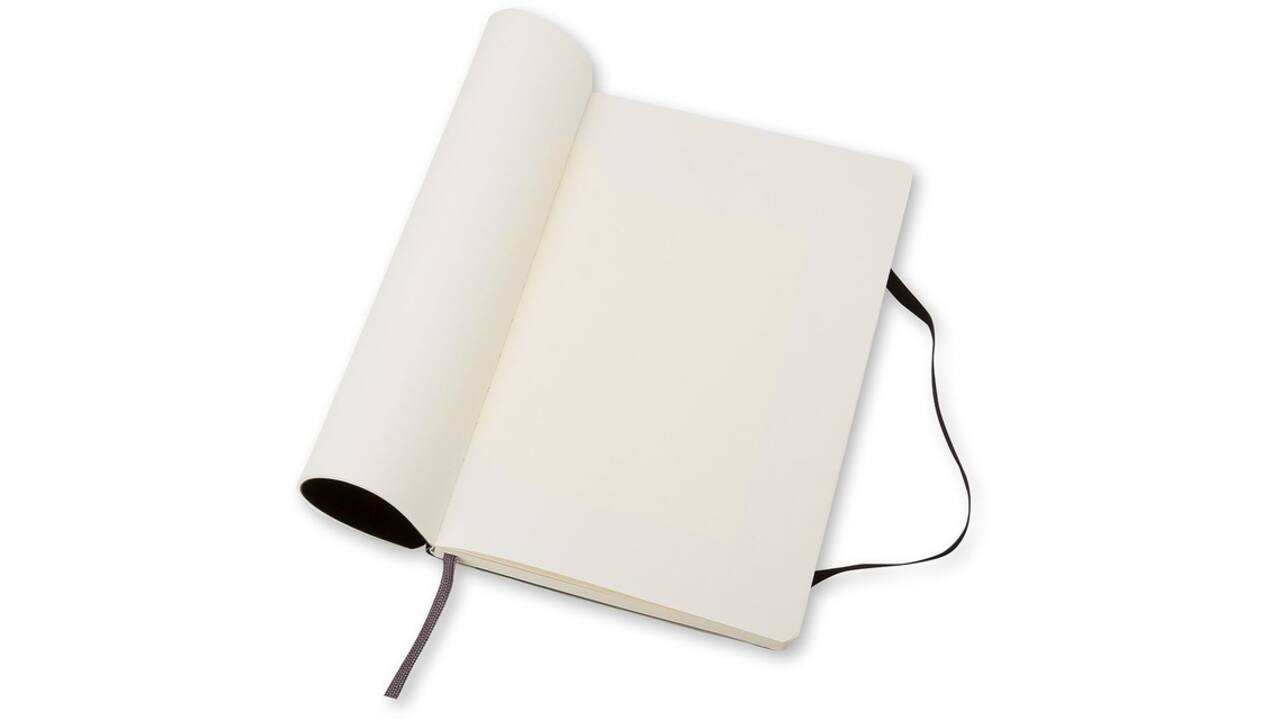 Notitieboek Moleskine pocket 90x140mm blanco soft cover zwart