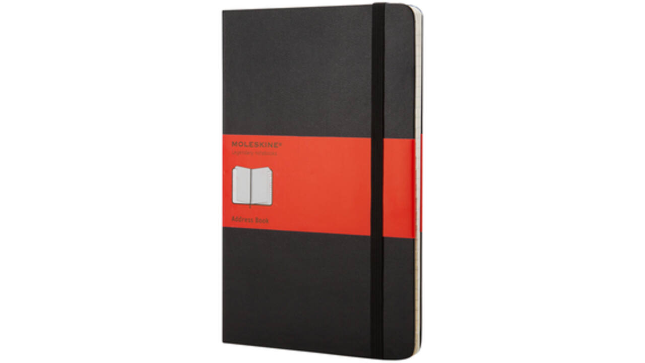 Adresboek Moleskine large 130x210mm hard cover lijn zwart