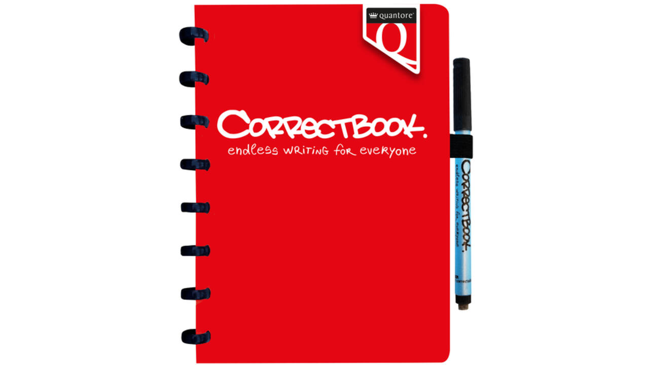 Notitieboek Correctbook Quantore A5 lijn 40blz rood