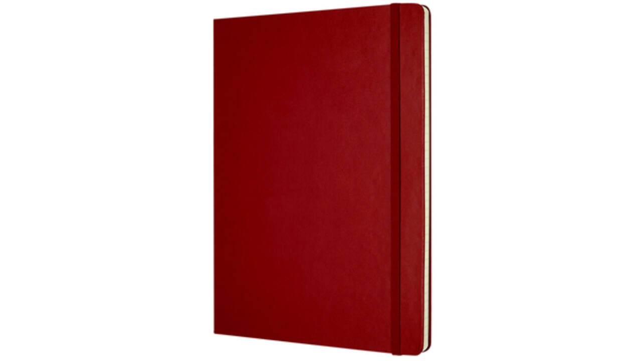 Notitieboek Moleskine XL 190x250mm lijn hard cover scarlet red