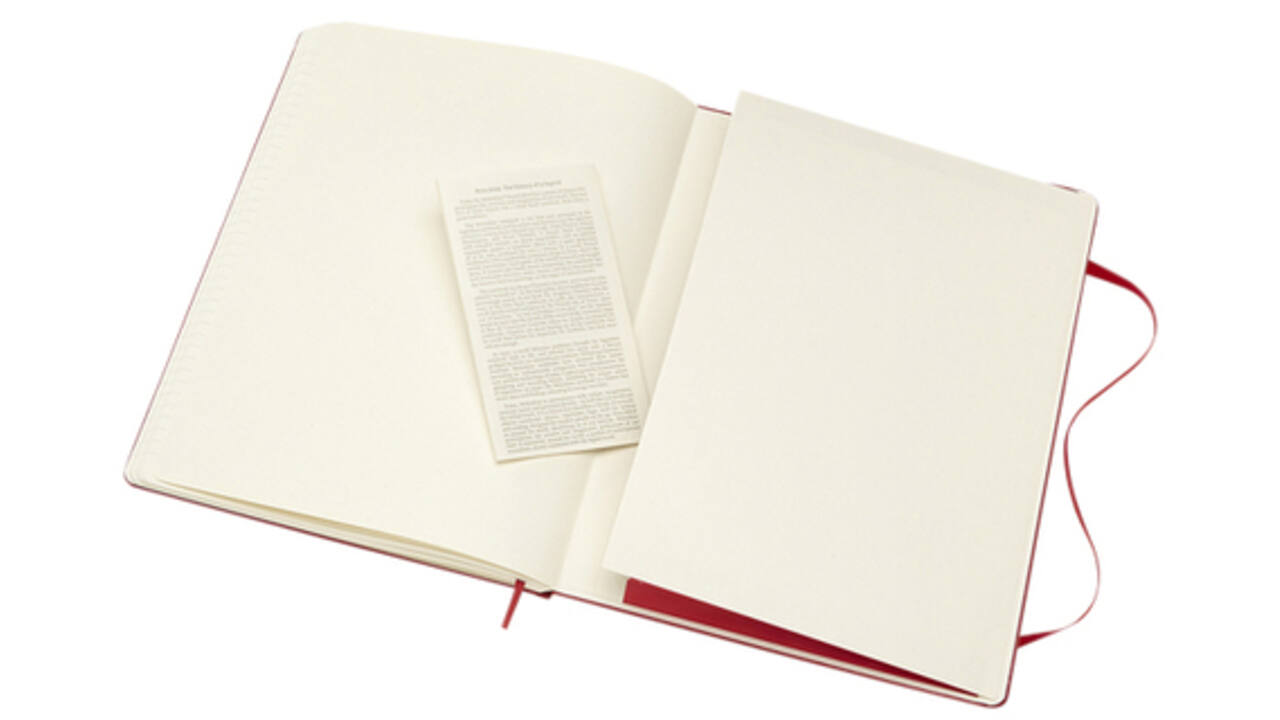 Notitieboek Moleskine XL 190x250mm lijn hard cover scarlet red