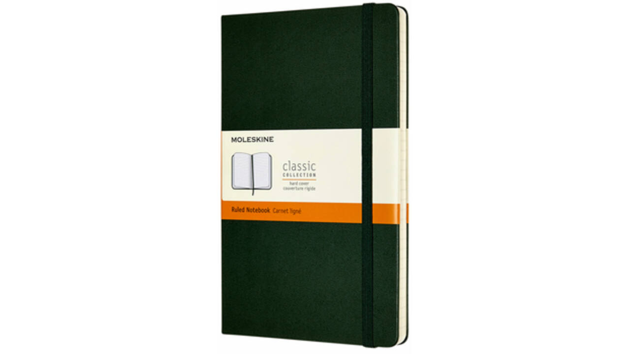 Notitieboek Moleskine large 130x210mm lijn hard cover myrtle green