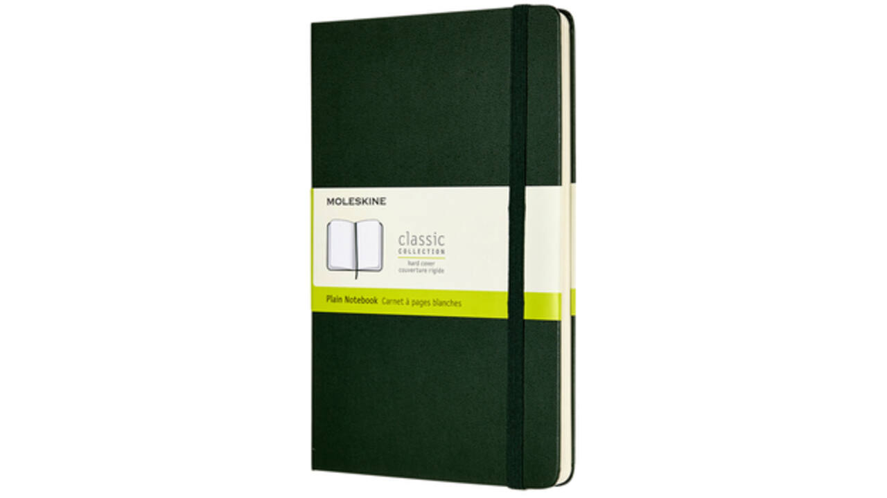 Notitieboek Moleskine large 130x210mm blanco hard cover myrtle green