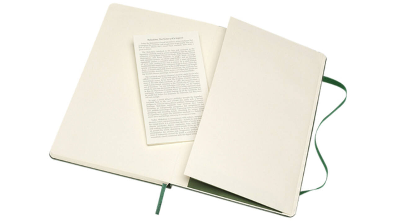 Notitieboek Moleskine large 130x210mm blanco hard cover myrtle green