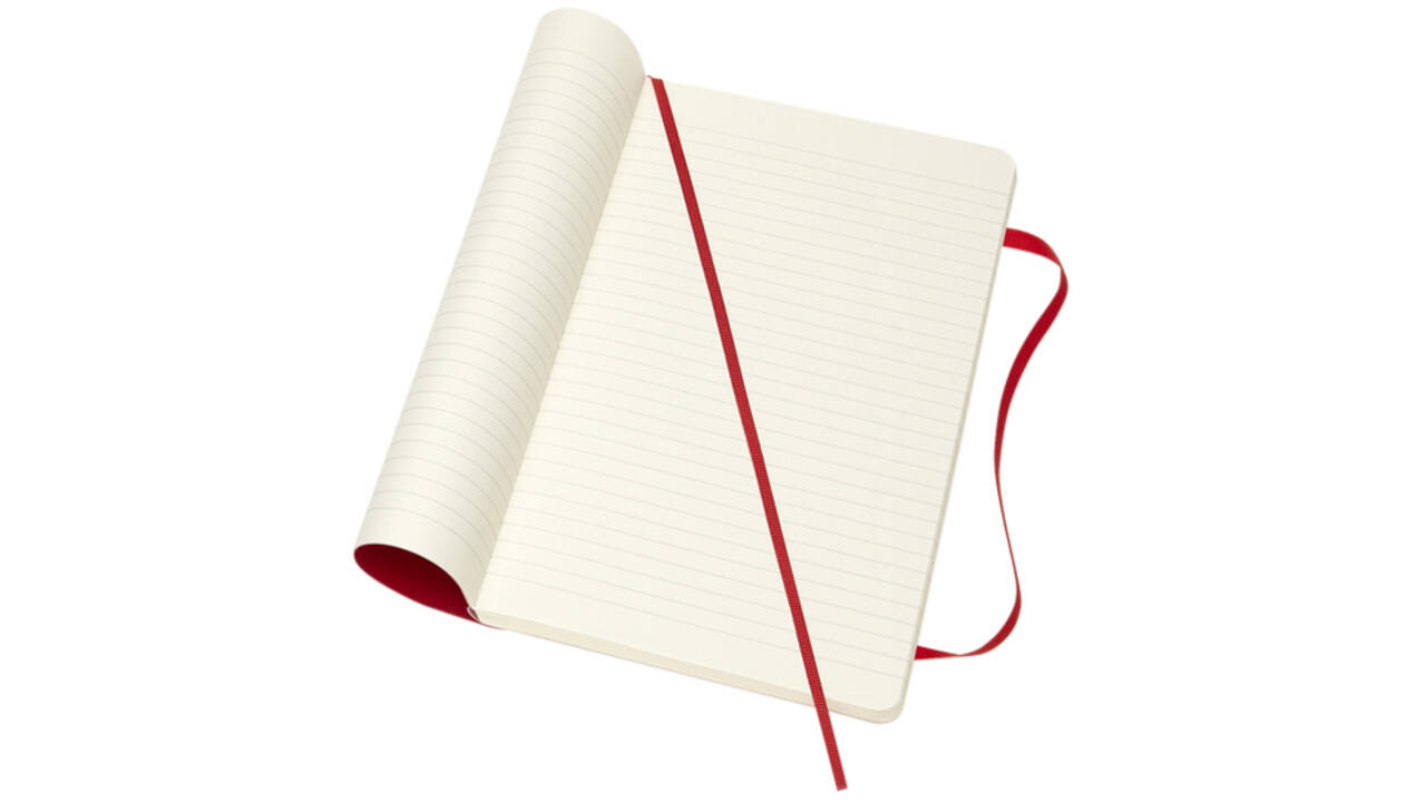 Notitieboek Moleskine large 130x210mm lijn soft cover scarlet red