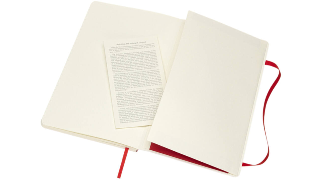 Notitieboek Moleskine large 130x210mm lijn soft cover scarlet red