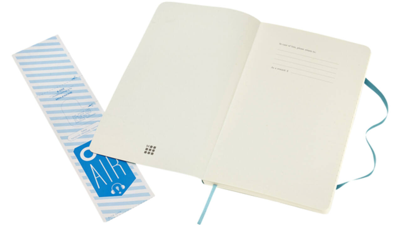 Notitieboek Moleskine large 130x210mm lijn soft cover reef blue