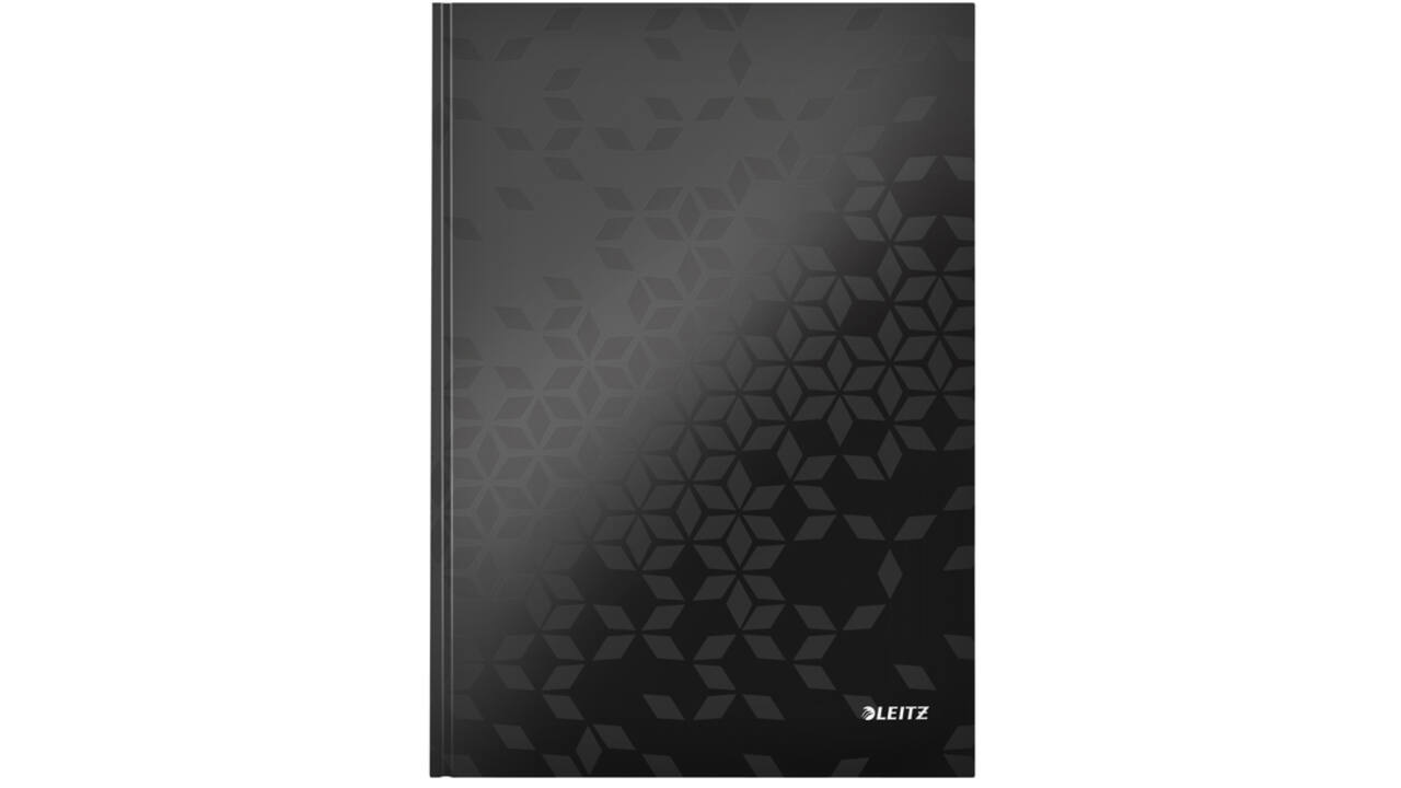 Notitieboek Leitz WOW A4 160blz 90gr lijn zwart