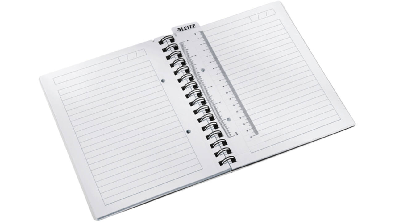 Notitieboek Leitz WOW A5 lijn spiraal PP wit
