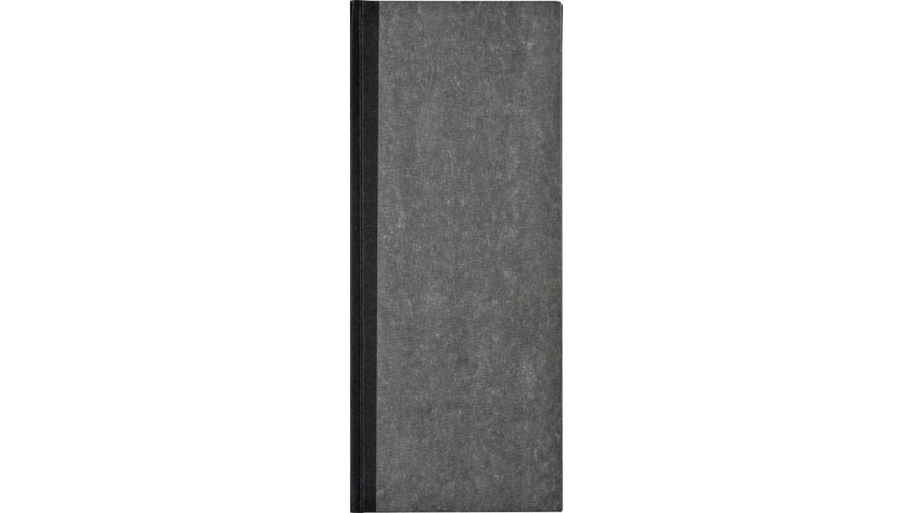Notitieboek 135x330mm lijn 192blz 70gr grijs gewolkt