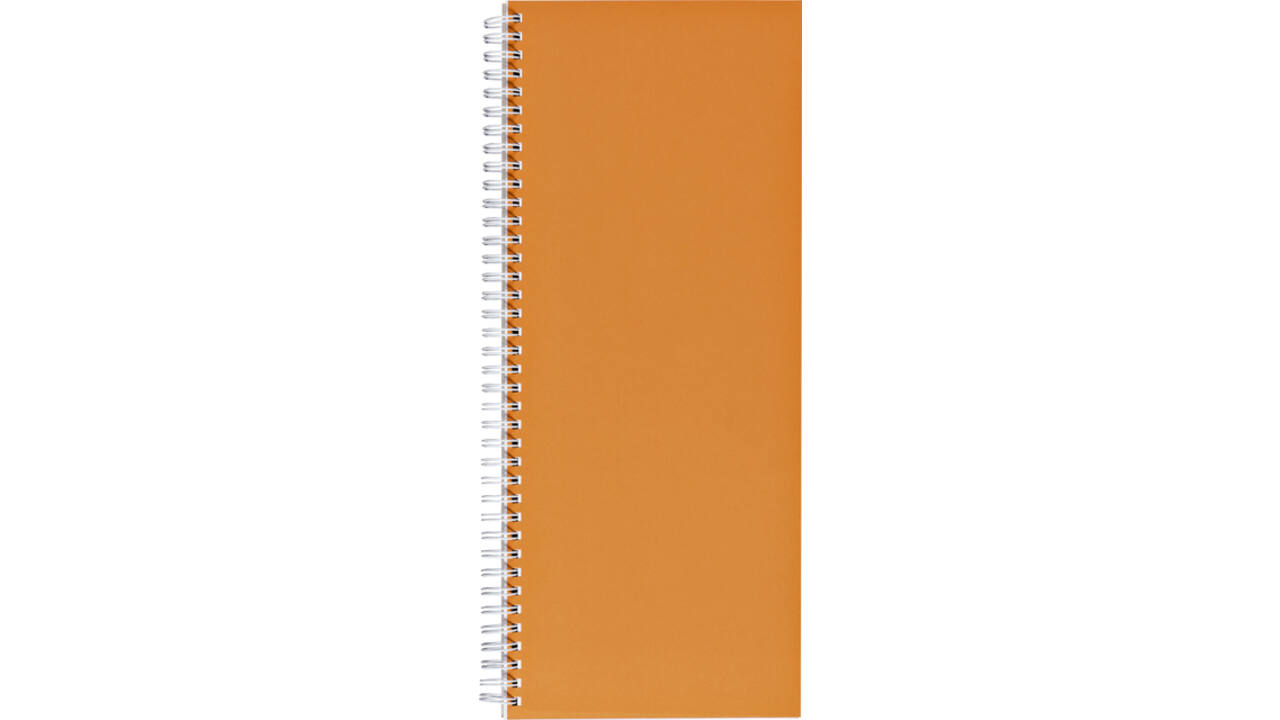 Notitieboek 135x330mm lijn 160blz 70gr spiraal oranje