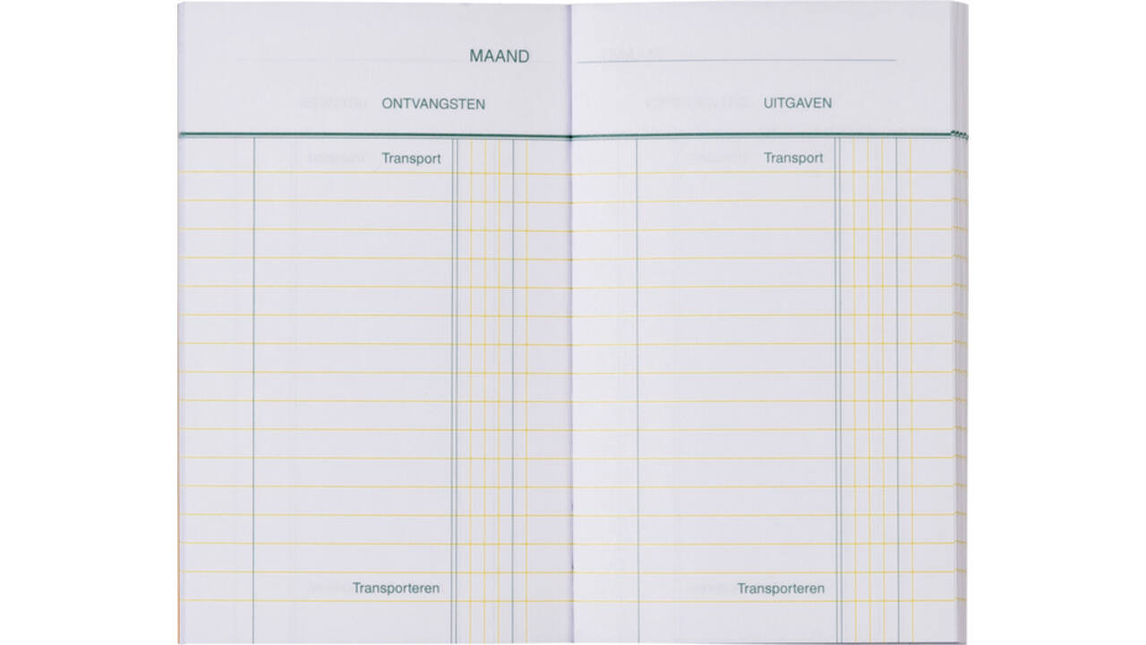 Kasboek 135x83mm 72blz 1 kolom oranje