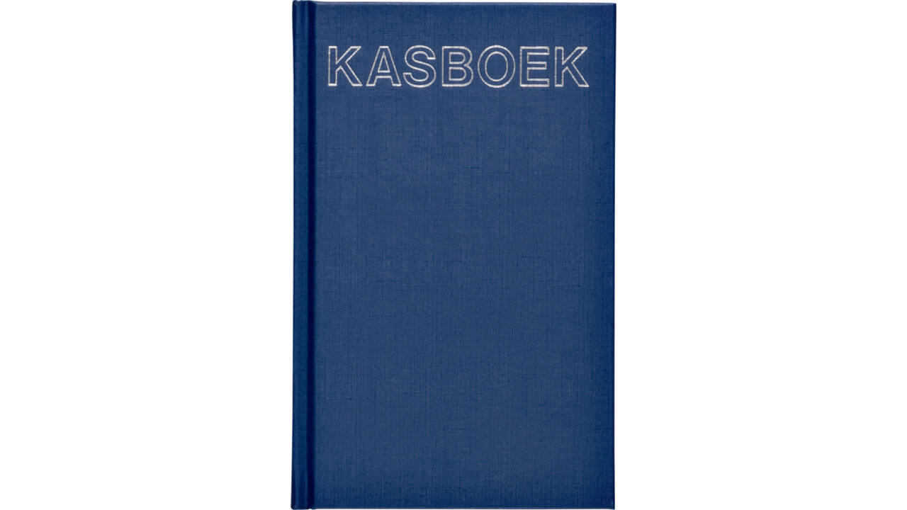 Kasboek 103x165mm 192blz 1 kolom blauw