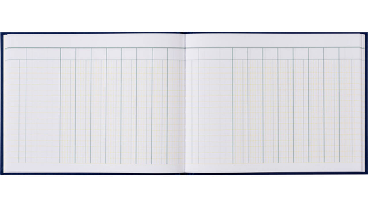 Kasboek tabellarisch 210x160mm 96blz 8 kolommen blauw