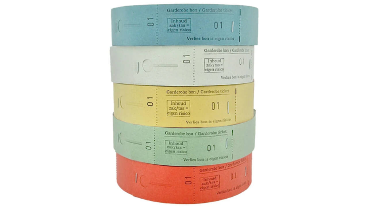 Garderobebonnen Combicraft nummering 2x 1 t/m 500 rood