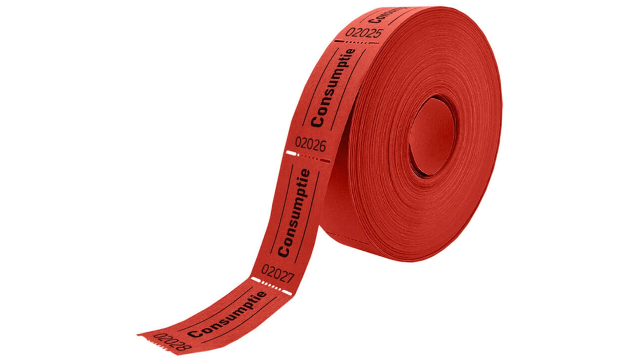 Consumptiebon Combicraft 57x30mm 2-zijdig 2x1000 stuks rood