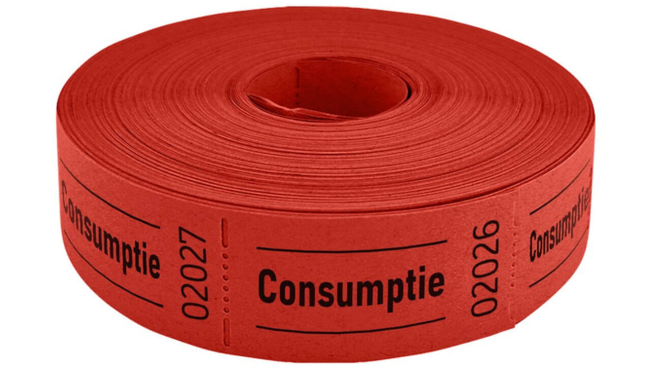 Consumptiebon Combicraft 57x30mm 2-zijdig 2x1000 stuks rood