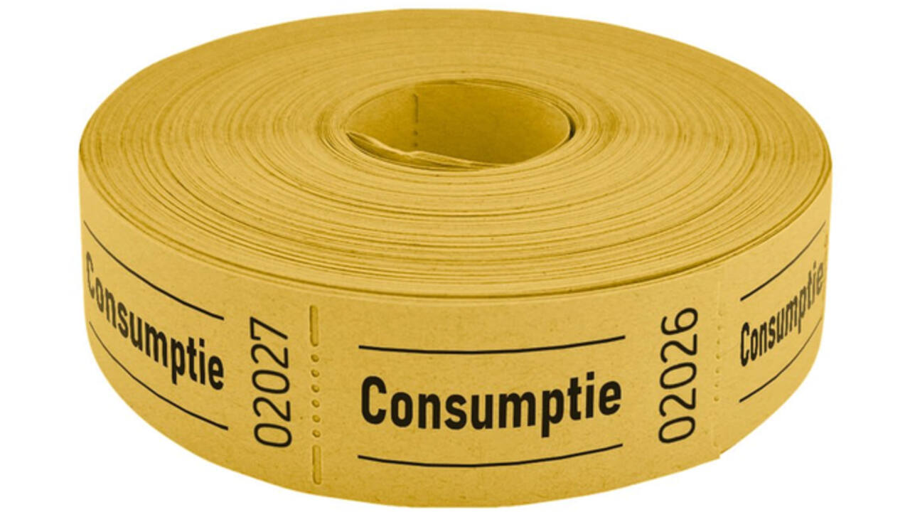 Consumptiebon Combicraft 57x30mm 2-zijdig 2x1000 stuks geel
