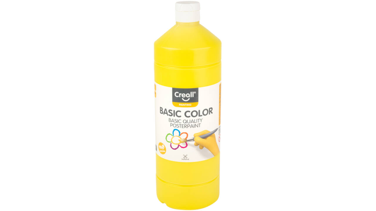 Plakkaatverf Creall basic geel 1000ml