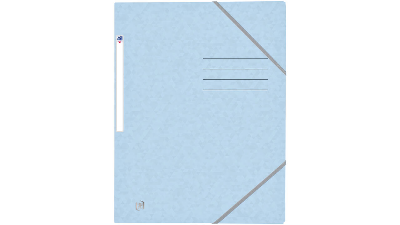 Elastomap Oxford Top File+ A4 3 kleppen 390gr pastel blauw